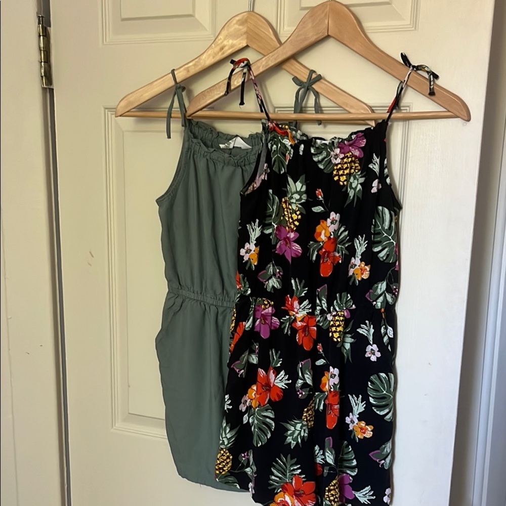 ☀️ 4 for $25 | Set: Floral & Solid Short Rompers
